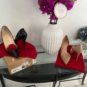 Christian Louboutin Iriza 100 Tan Nude Nappa Leather Stiletto Heel Pumps 40 1/2